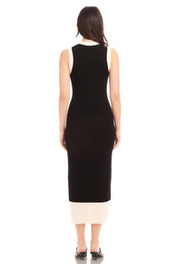 Fifteen Twenty - Maves Contrast Trim Sleeveless Midi Sweater Dress