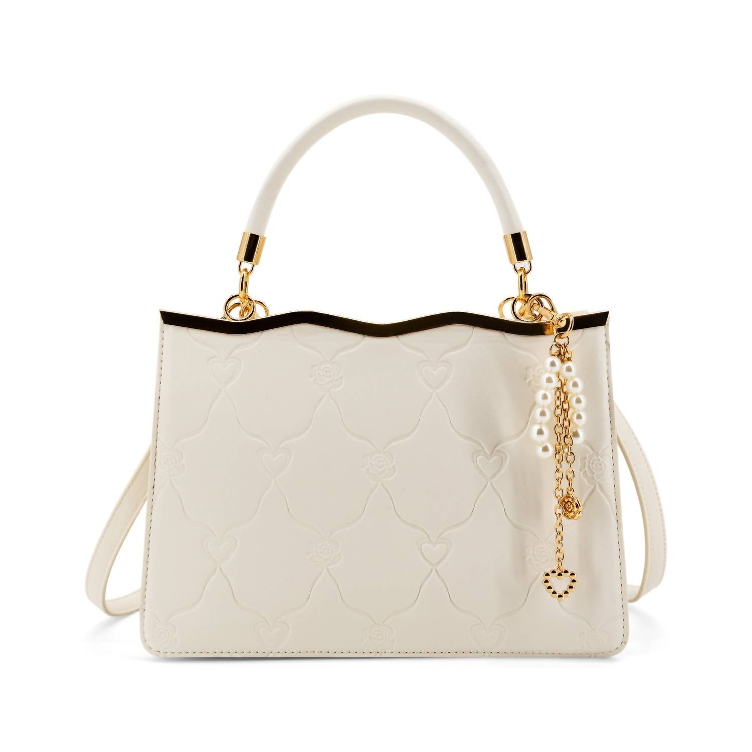 Like Dreams Women's Amara Embossed Top Handle Crossbody Bag in ivory - women's bag