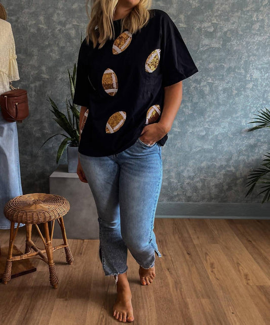 Timing - Kickoff Sequin Football Tee