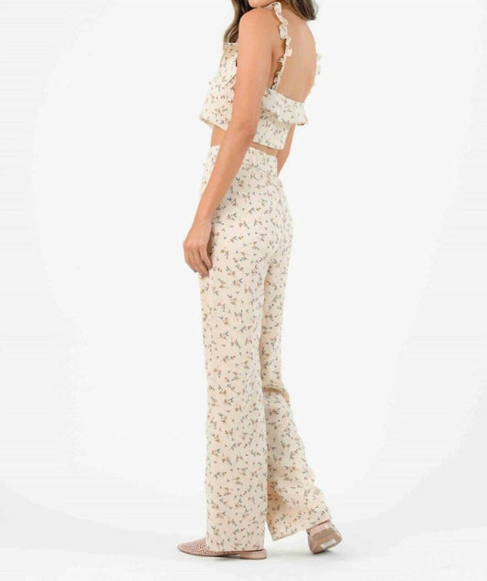 Lucca - Iris Palazzo Floral Print High Rise Wide Leg Pants