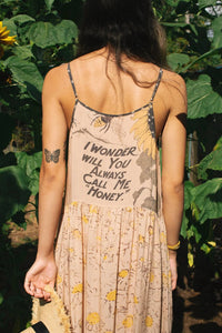 Milk & Honey - Bohéme Slip Dress With Bees And Sunflowers
