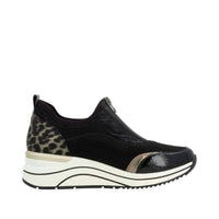 Remonte Women's Wedge Sneaker in black bronze leopard - women's sneaker - view 4