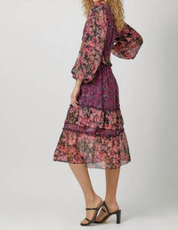 mystree Floral Fix Midi Dress in burgundy - women's dress - view 5