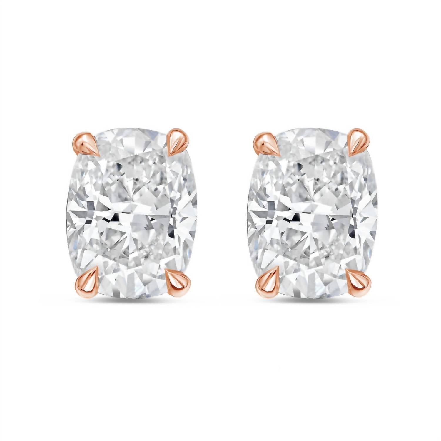 Diana M Jewels - Women's Cushion Lab-Grown Diamond Stud Earrings (12.00 TCW) - Luxe