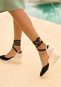 Manebi - Women's Soft Suede Low Wedge Espadrille