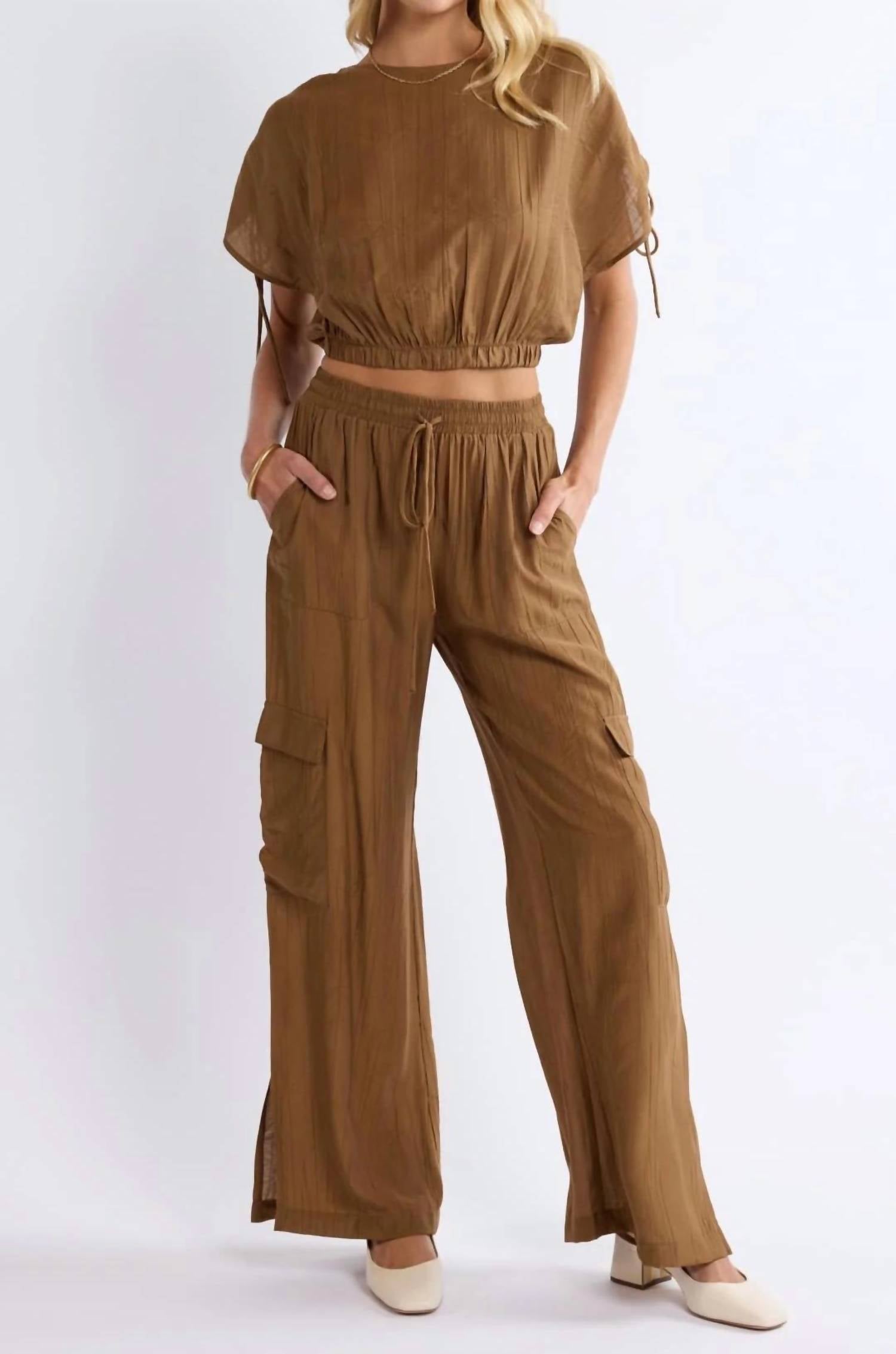 Sage The Label - Light A Fire Crinkled Cargo Pants