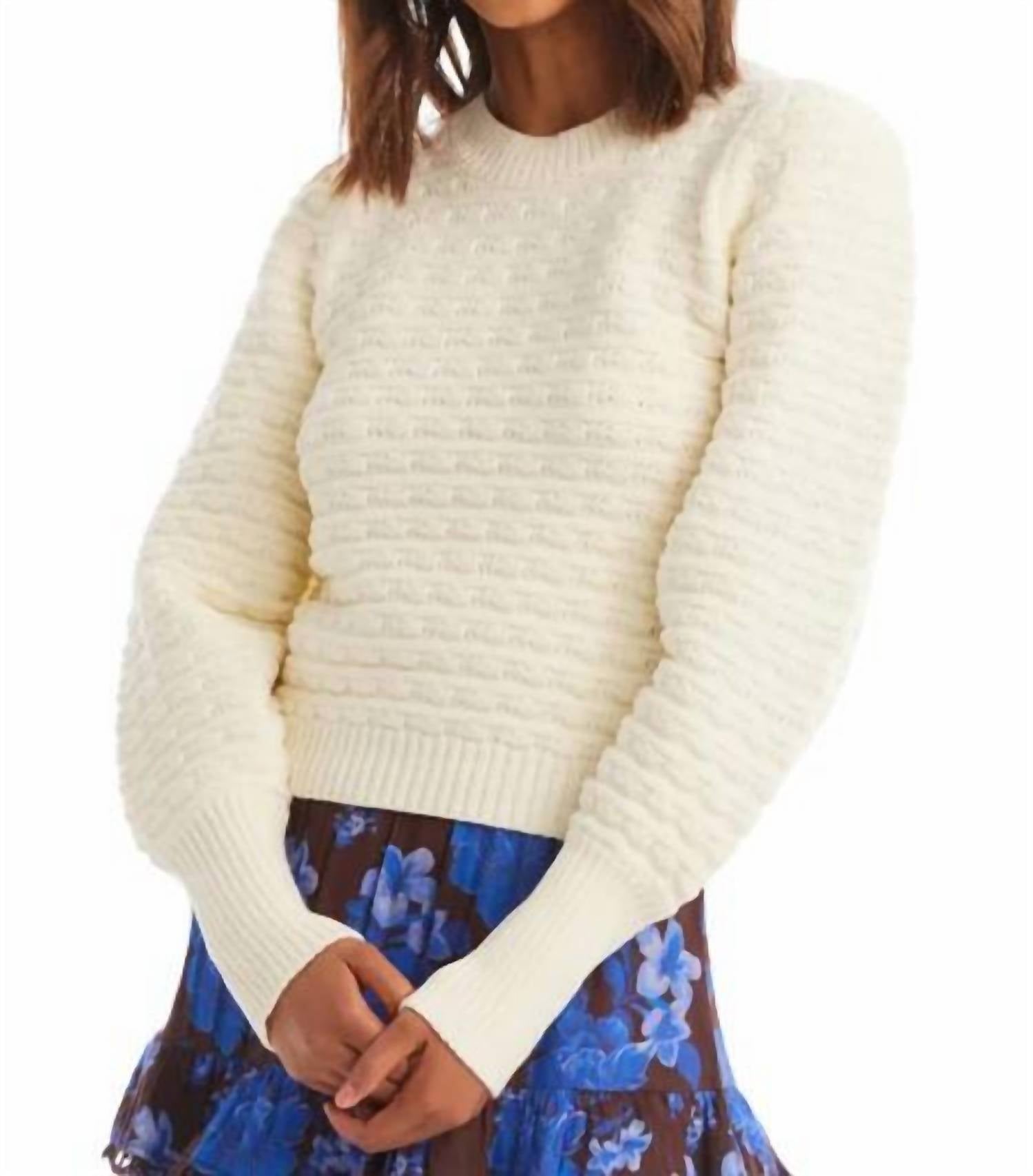 ALLISON NEW YORK Solid Adelle Sweater in ivory - women's sweater