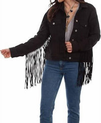 Scully - Women's Denim Jacket With Fringe