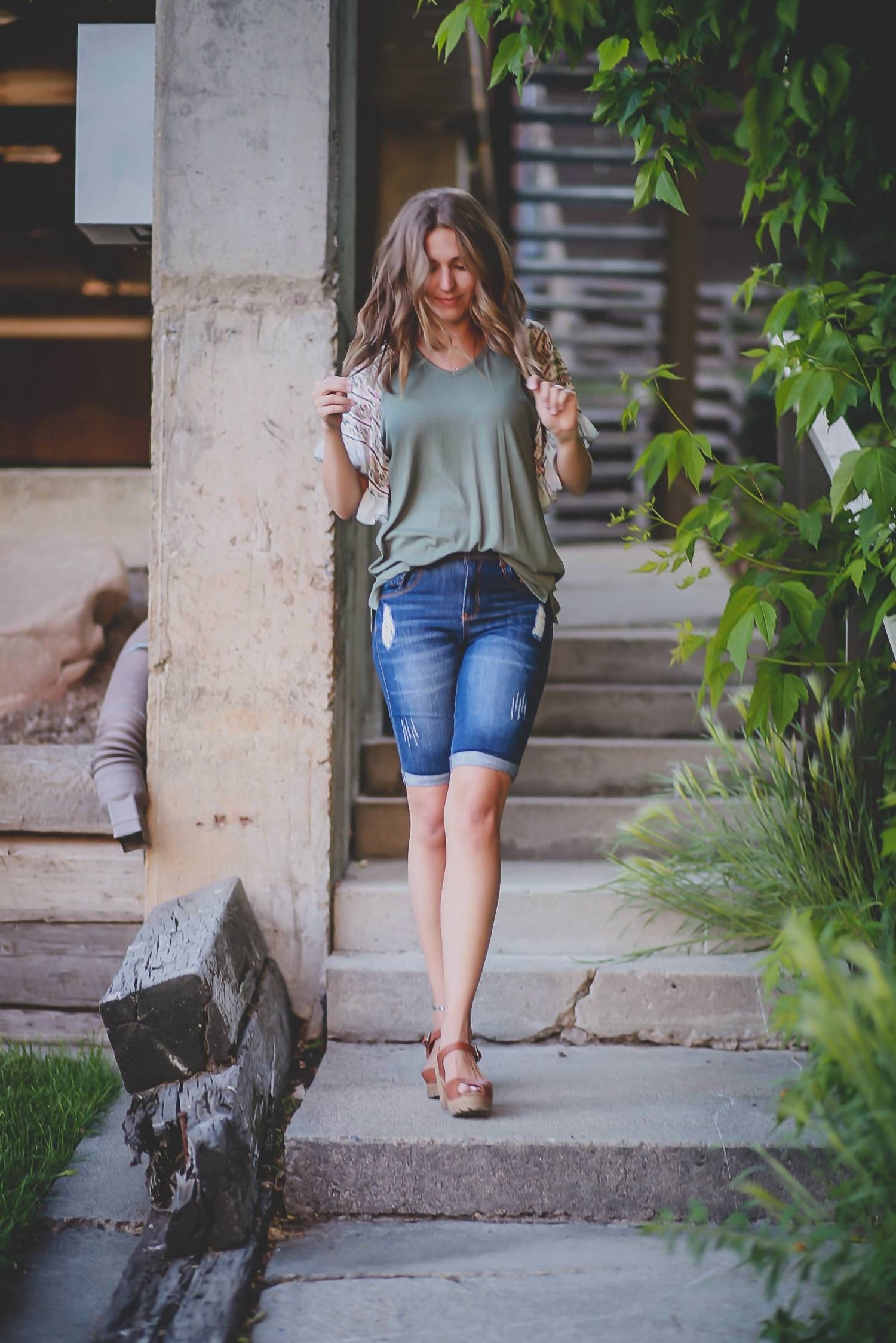 Color Swatch - Peyton Bermuda Denim Shorts