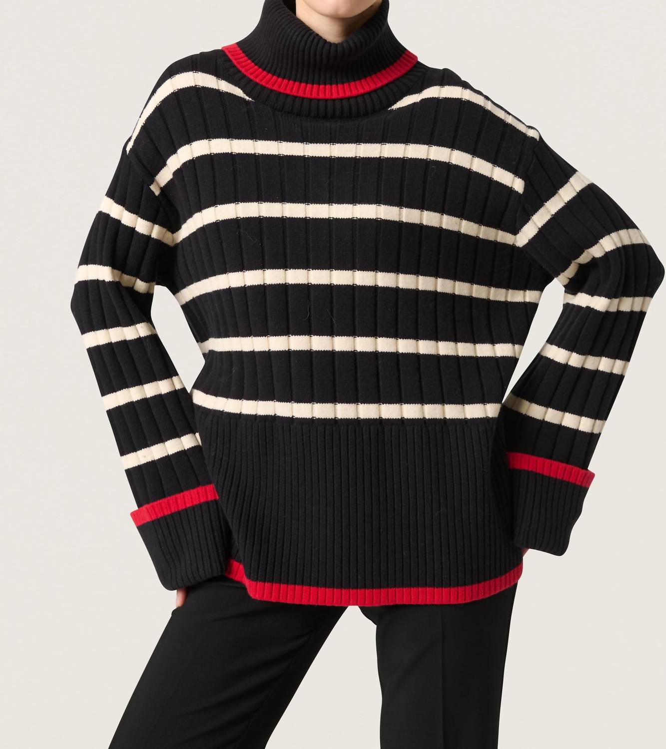Soaked In Luxury - Musling Rollneck Rib Knit Pullover Sweater