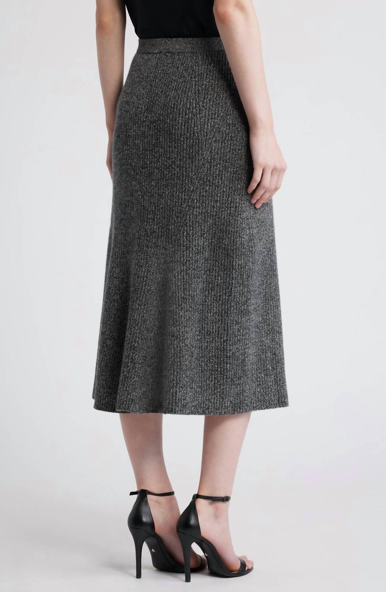 KOBI HALPERIN Women's Femi Skirt in heather black - women's skirt - detail view
