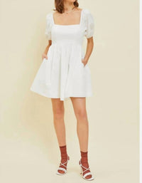 Heyson - Puff Sleeve Babydoll Mini Dress