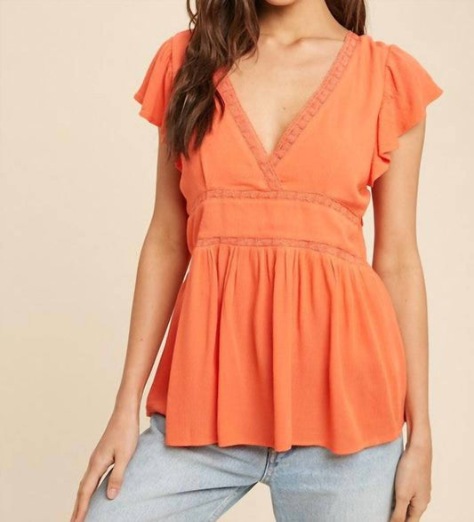 Holly Flutter Sleeve Tie-Back Top