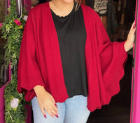 Heathmoor - Short Sweater Shrug With Scallop Sleeve