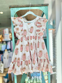Eight Thousand Miles Girls Monkeys Dress in pink - kids' dress