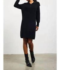 Skies Are Blue - Women's Ribbed Zip Front Sweater Dress