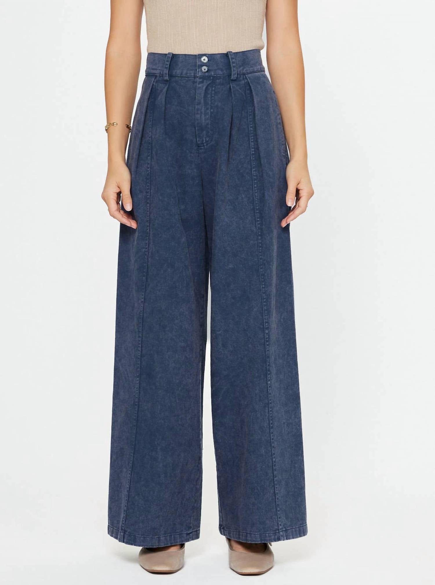 Current Air - Cotton Blazer And Wide Pants Set