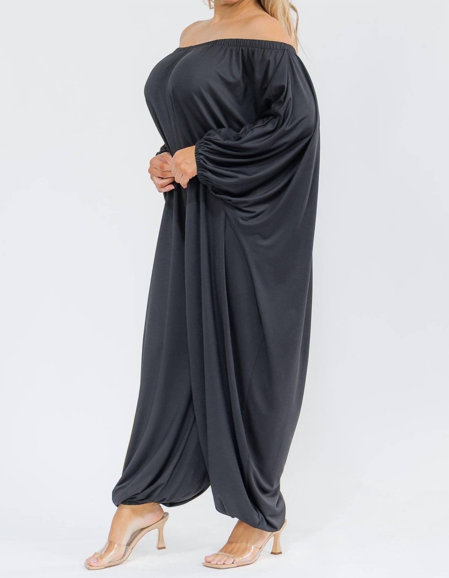 Karen T Design - Long Sleeve Harem Jumpsuit - Plus