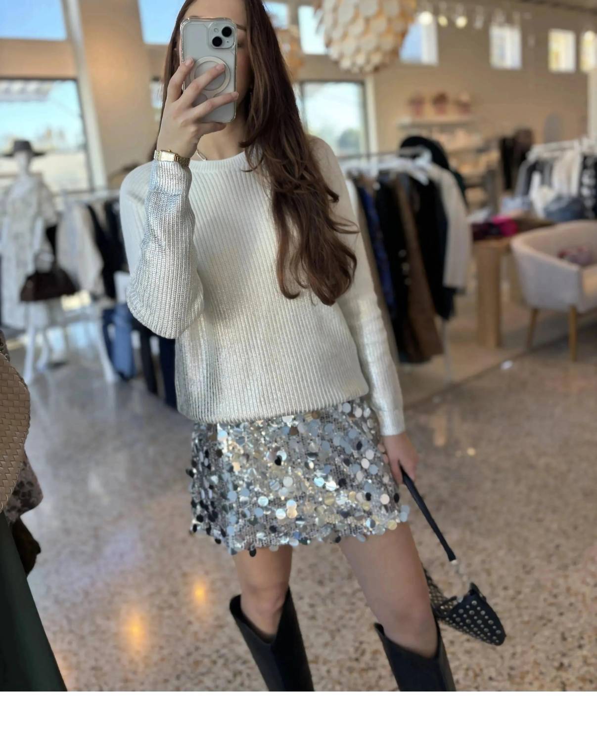 J. Society - Metallic Crewneck Sweater