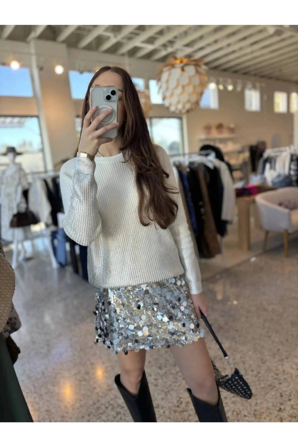 J. Society - Metallic Crewneck Sweater