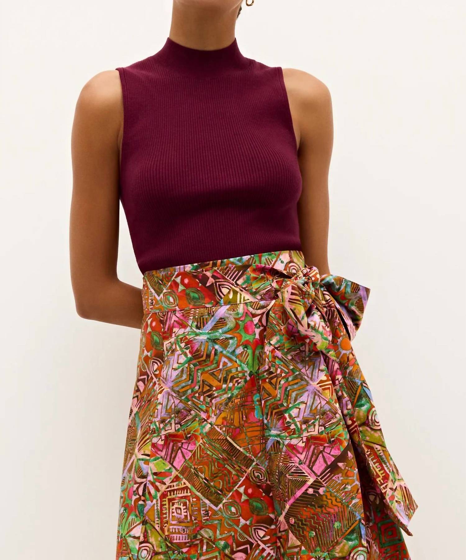 Marie Oliver - Mazie Mock Neck Sleeveless Top