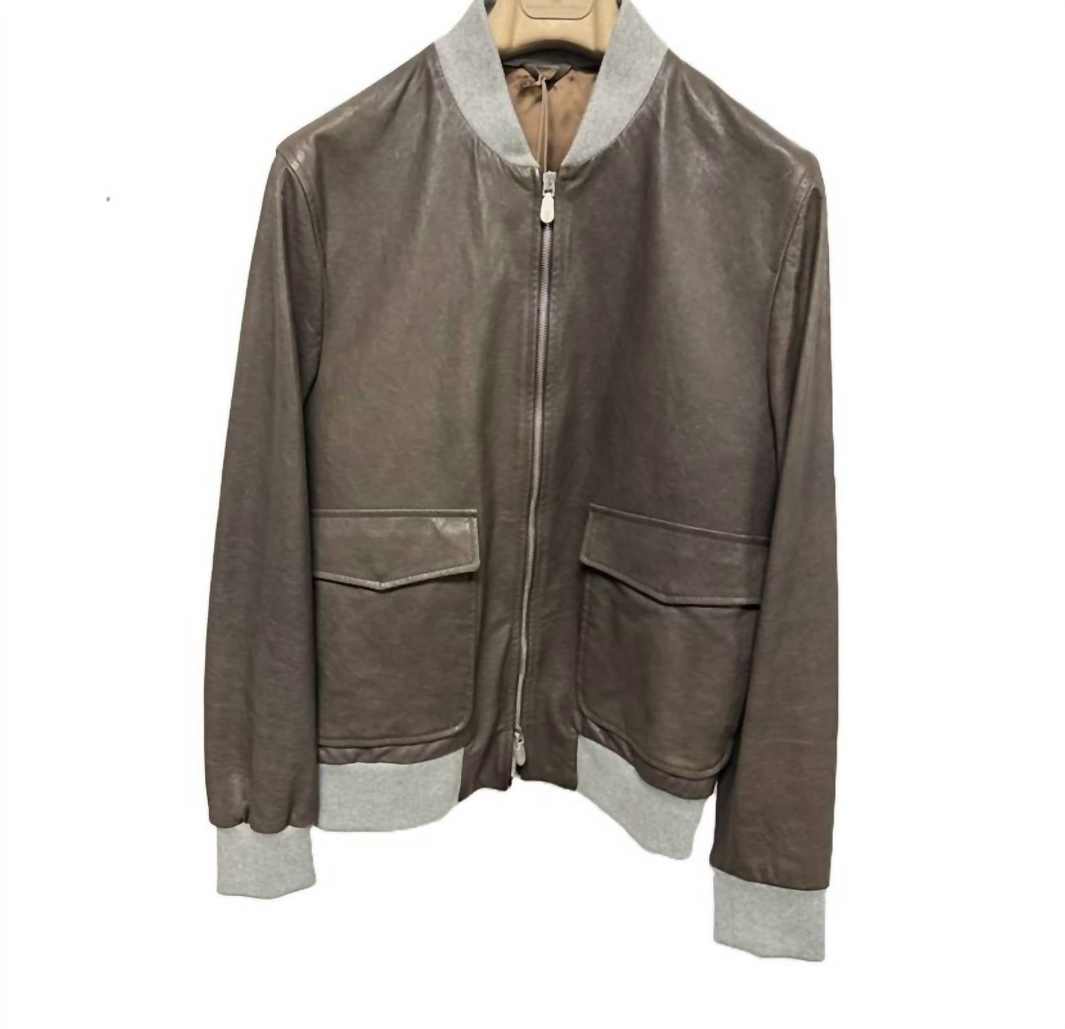 Eleventy - Men Leather Bomber Jacket