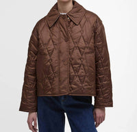 Barbour Bernadette Quilted Jacket in vicuna hessian tartan - women's jacket
