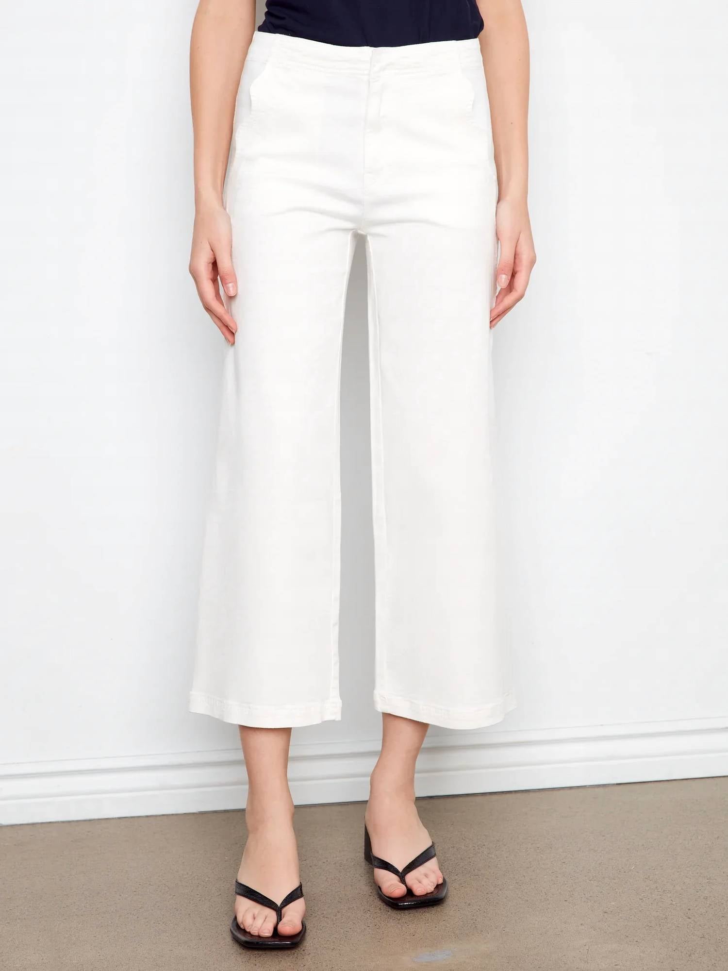 Charlie B - Scallop Edge Wide Leg Jeans