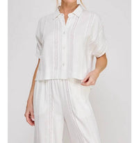 Allie Rose - Coastal Lace Button Down Top