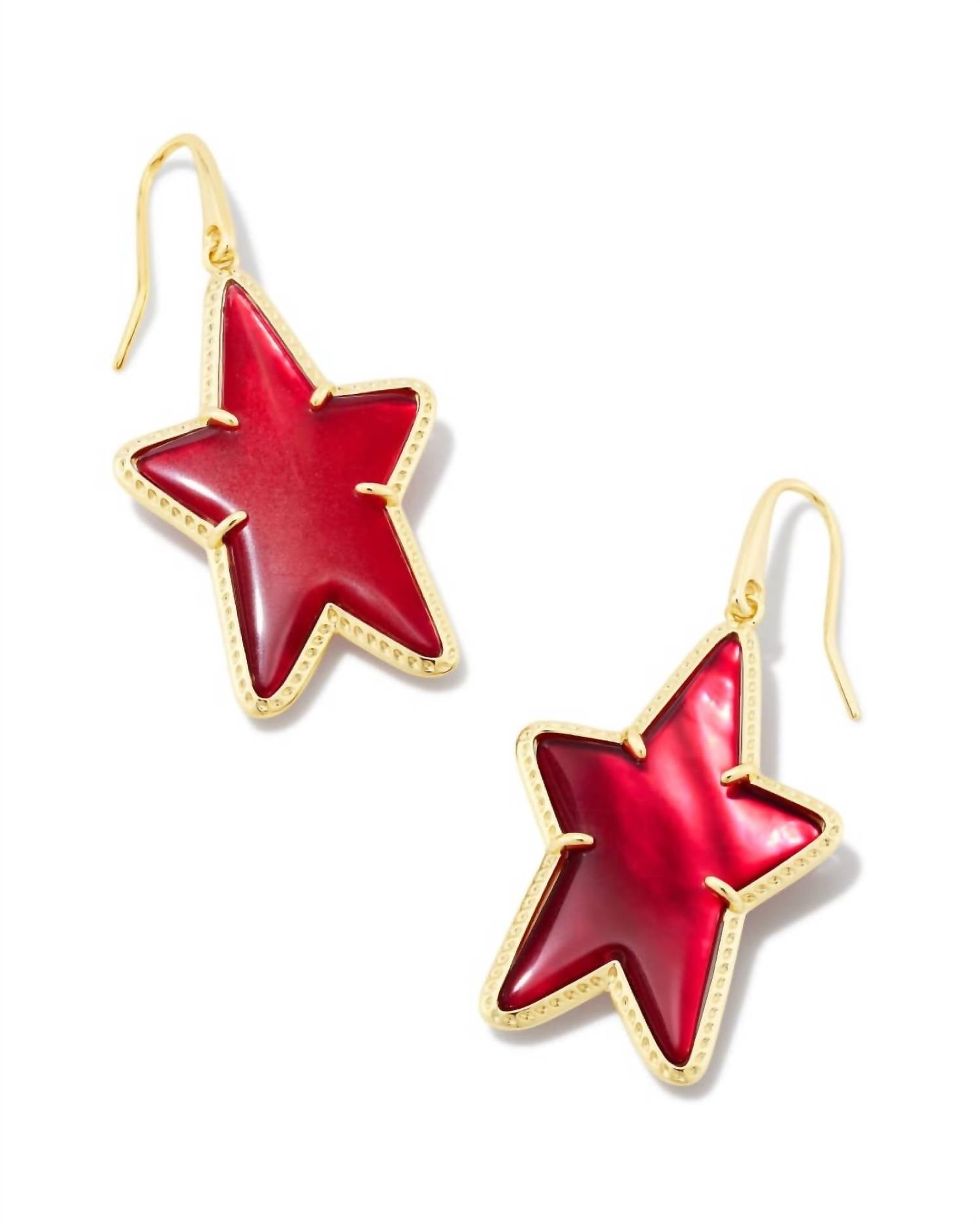 Kendra Scott Women's Ada Star Drop Earrings in gold cranberry illusion - women's jewelry