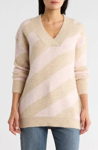 Frnch - Glen Lake Striped V Neck Sweater