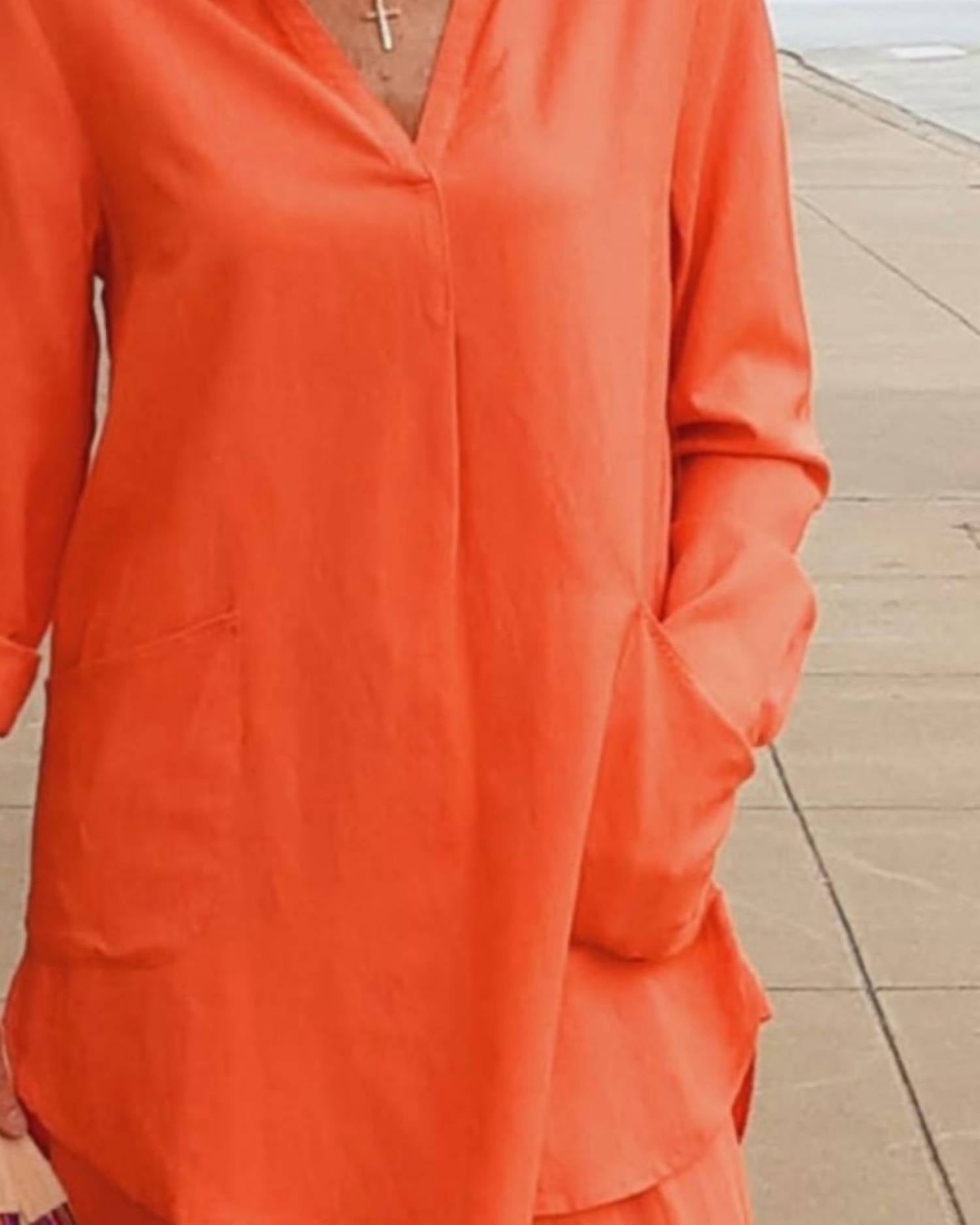 Tribal - Rolled Up Long Sleeve Tunic