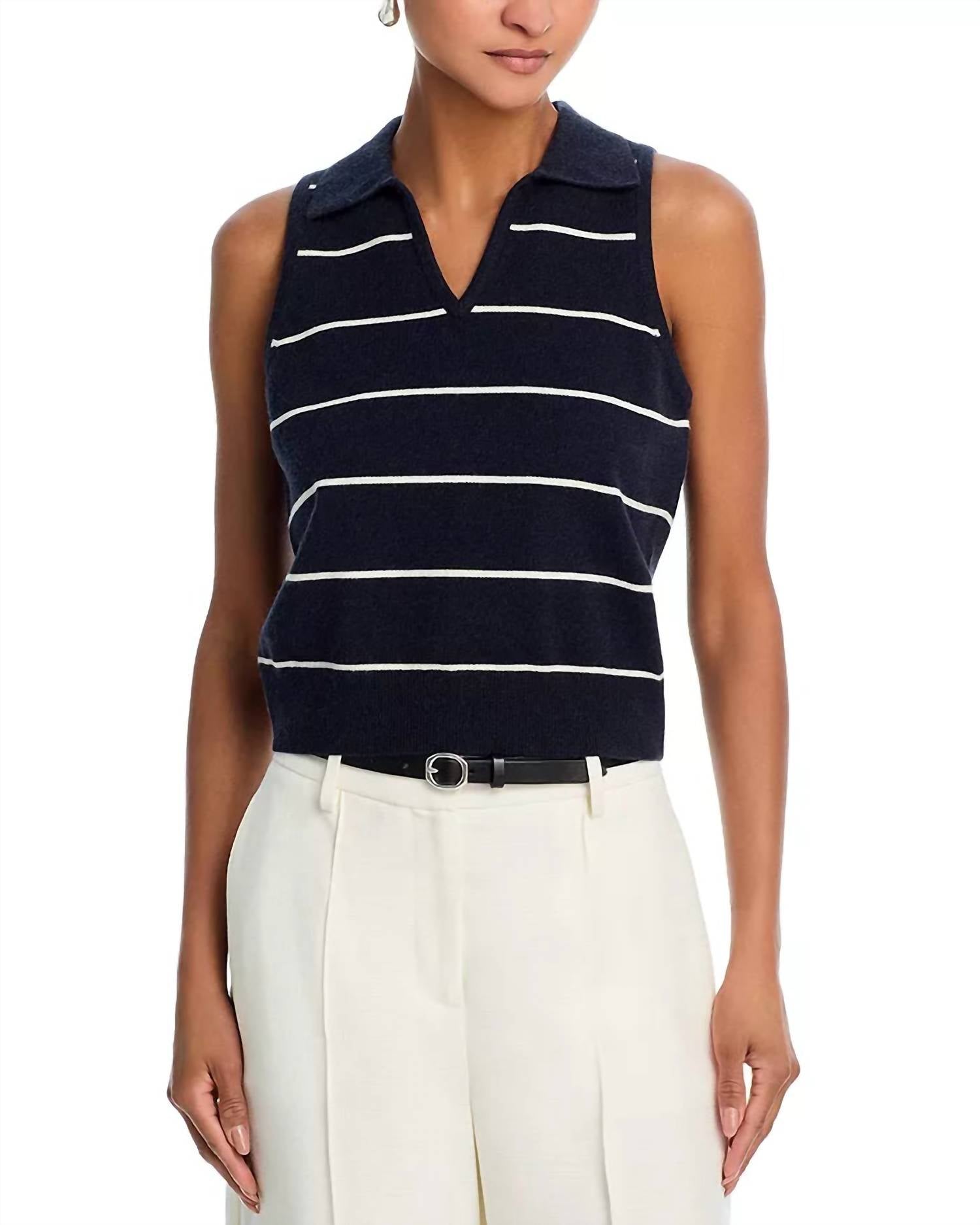 French Connection - Sloane Knit Collared Sleeveless Top