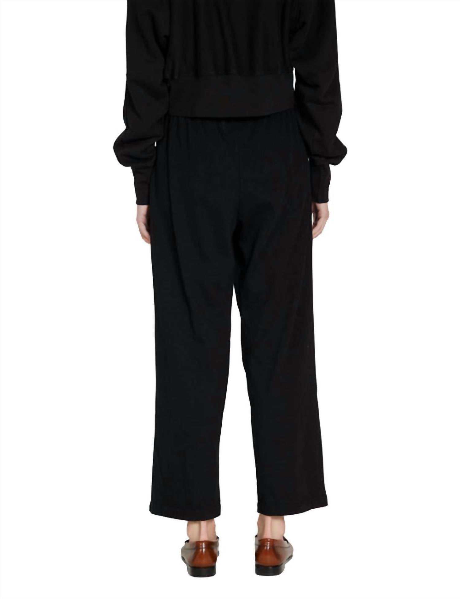 LES TIEN Penny Pleated Pant in jet black - women's pants - alternate view