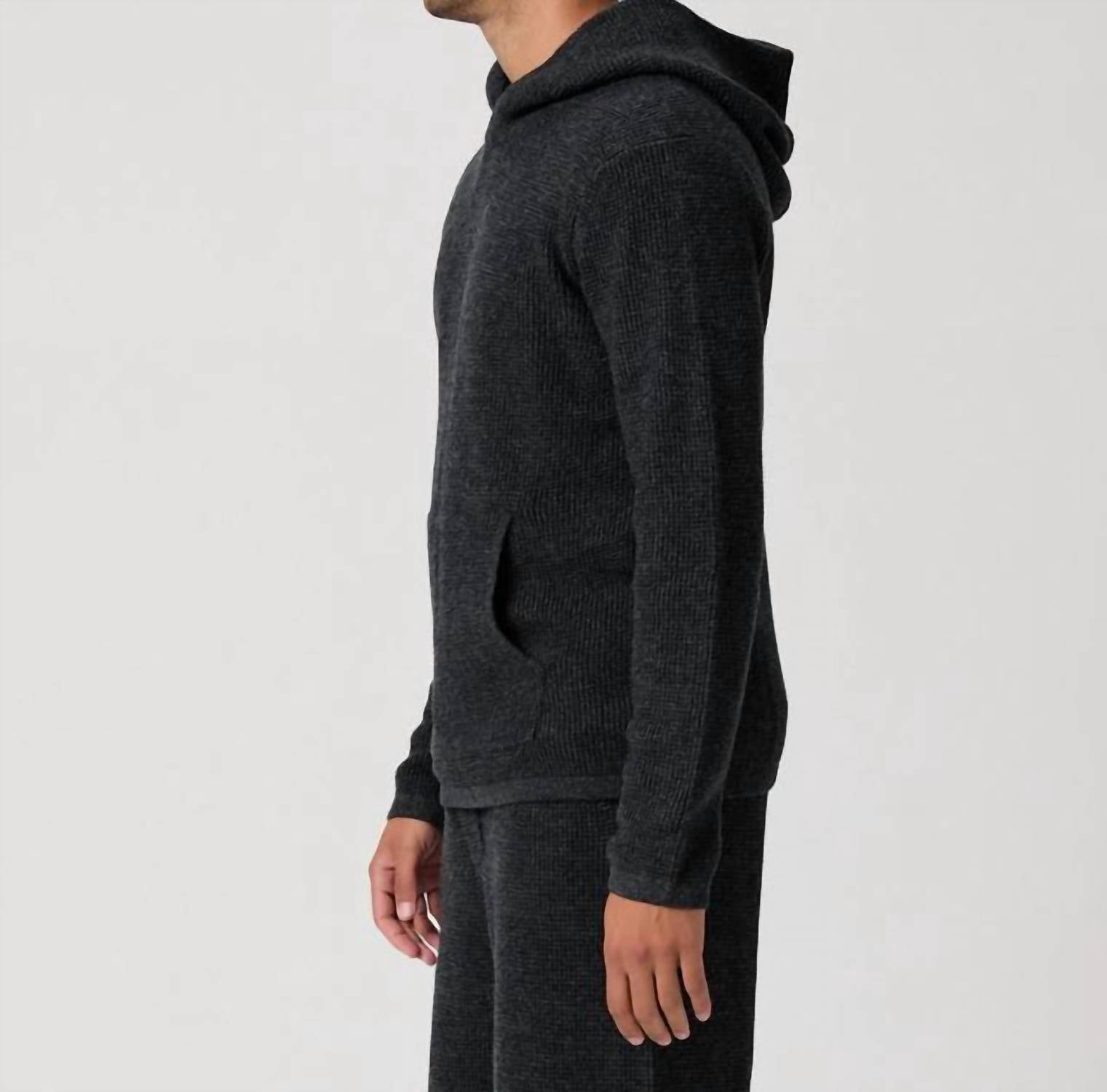 Paige Ojai Sweater Hoodie in thunder - men's shirt - detail view