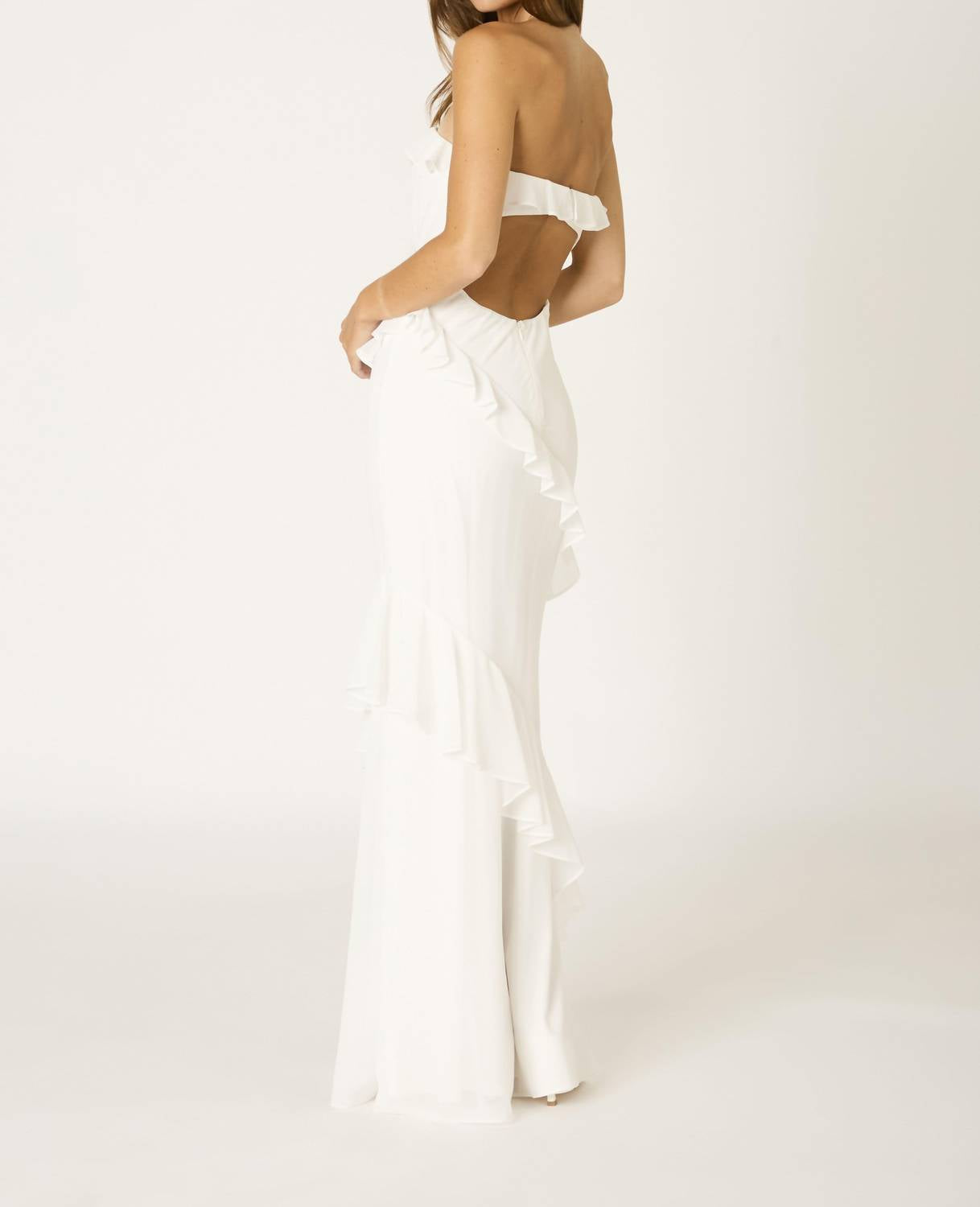 Cotton Candy La - Strapless Ruffle Tiered Maxi Dress