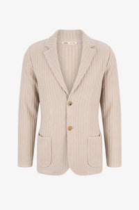 Maurizio Baldassari Soft Cashmere Rib Blazer in light beige - men's jacket - view 4