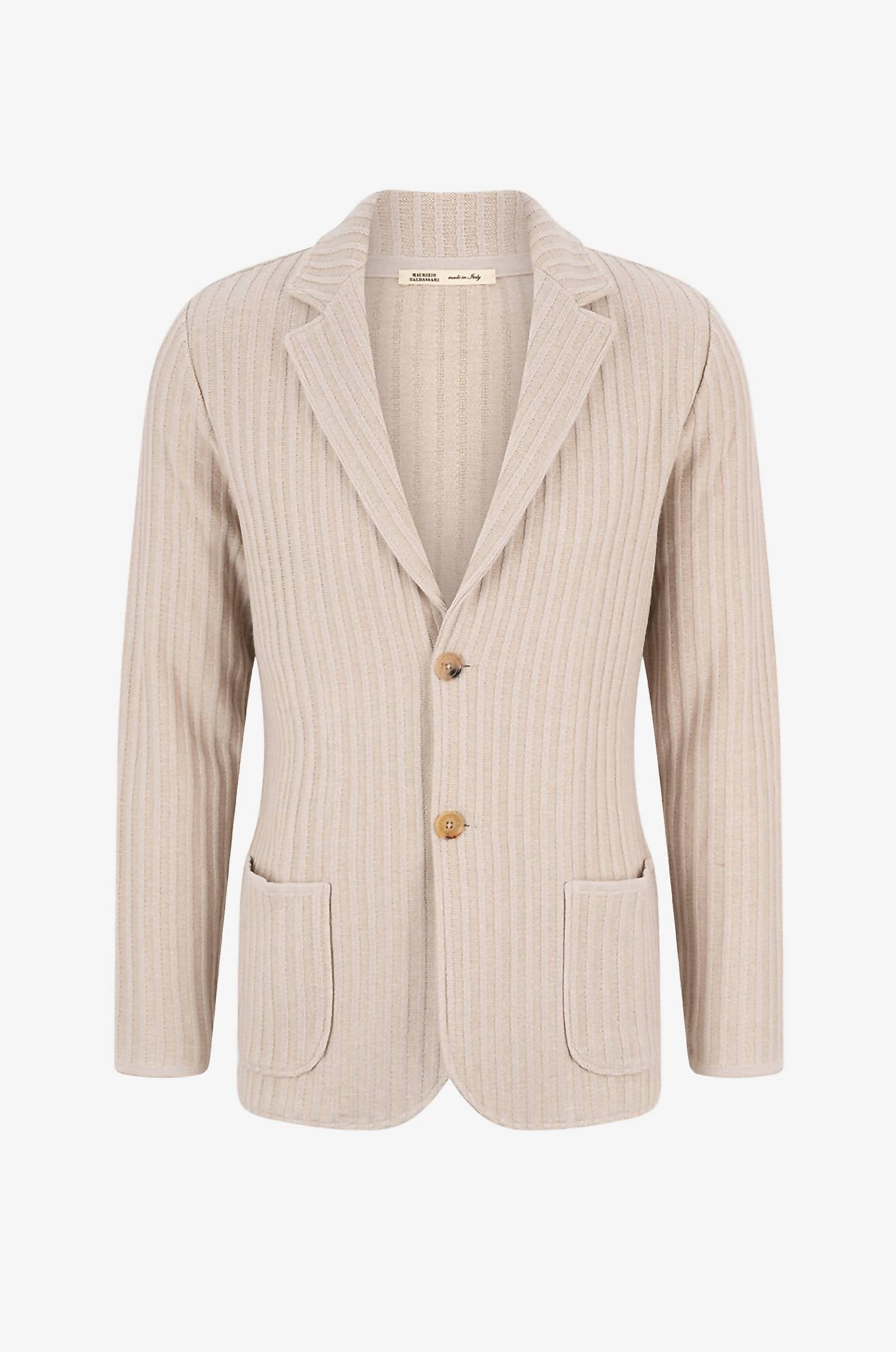 Maurizio Baldassari Soft Cashmere Rib Blazer in light beige - men's jacket - view 4