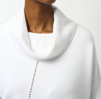 Joseph Ribkoff - Cowl Neck Embellished Asymmetric Sweater Top