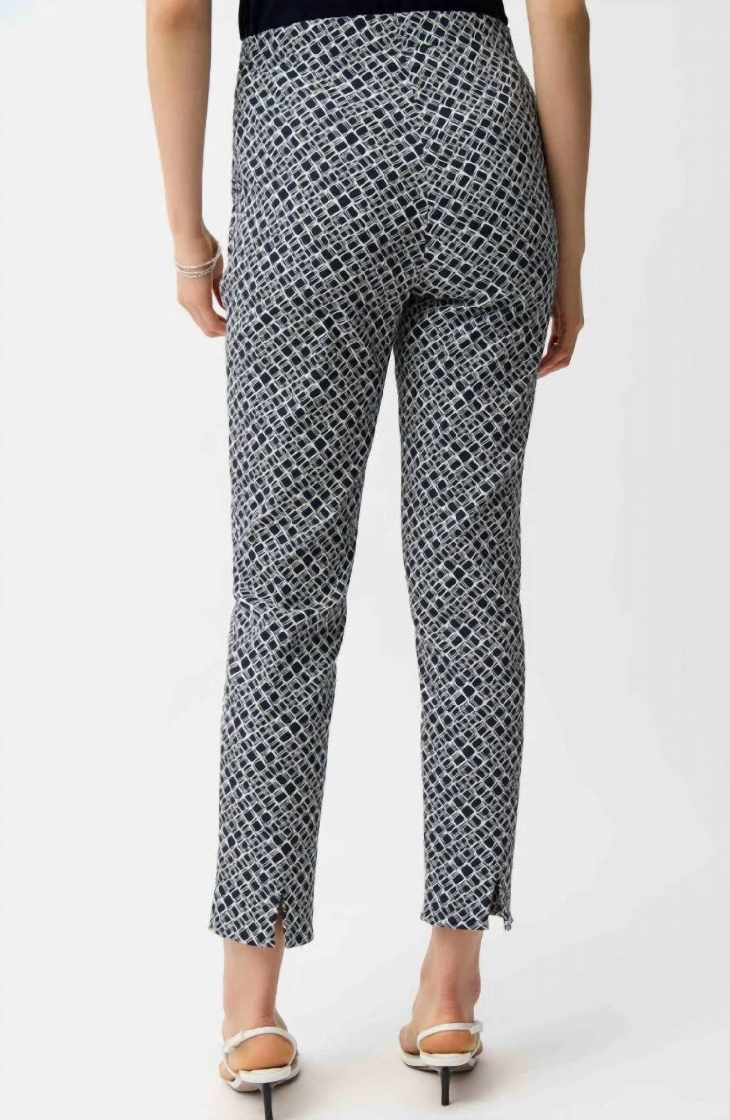 Joseph Ribkoff - Geometric Jacquard Slim Fit Pants