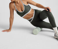 BEYOND YOGA Spacedye Outlines High Waisted Midi Leggings in dusty forest heather - women's pants - detail view