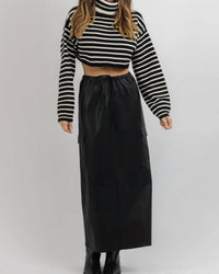 Olivaceous - MACK LEATHER CARGO SKIRT