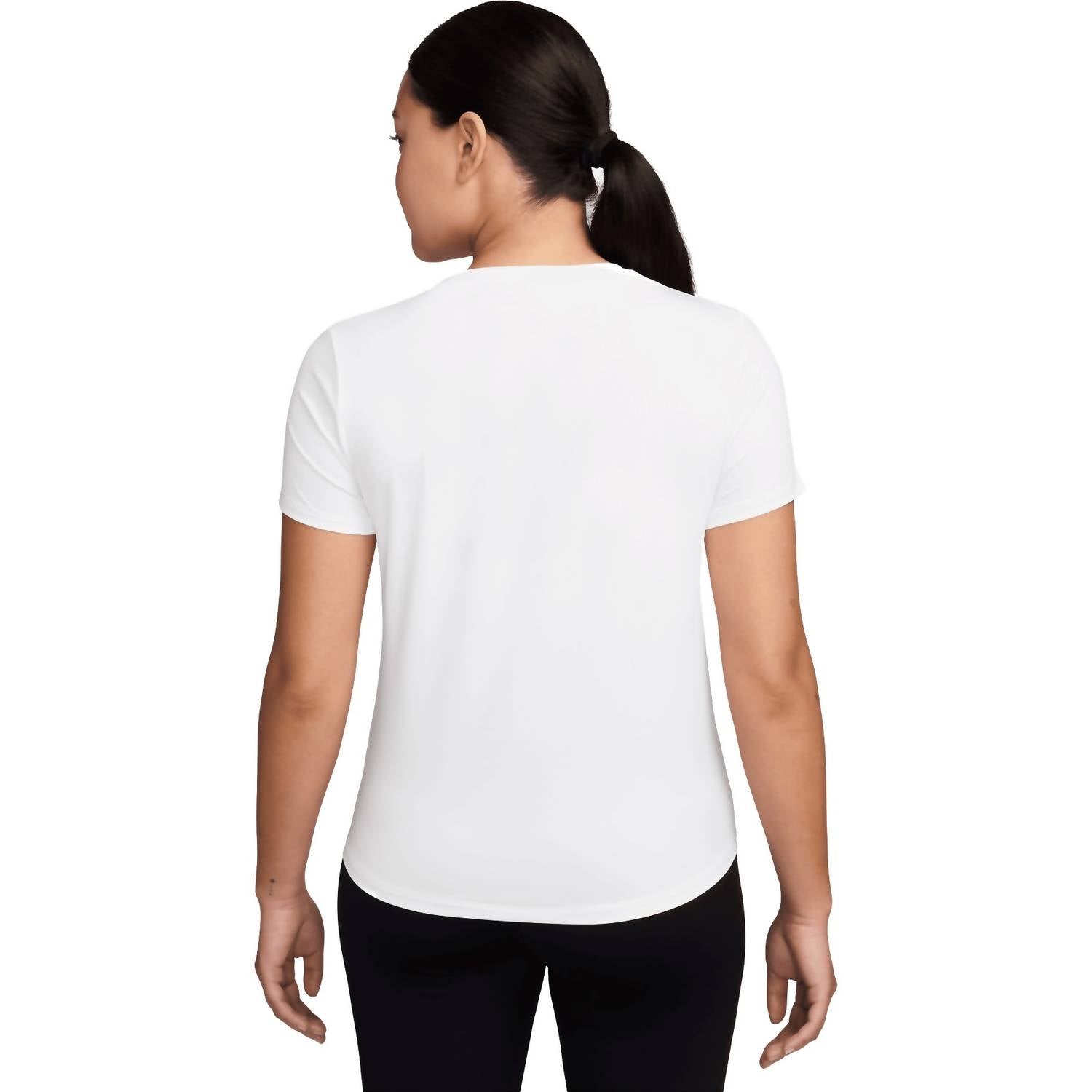 NIKE One Classic Dri-fit Short Sleeve Top in tattoo white - women's t-shirt - detail view