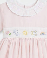 CHRISTIAN ELIZABETH Girl's Wonderful World Dress in pale pink - kids' dress - detail view