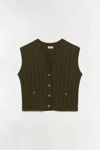SIMKHAI Perrie Cashmere Vest in olive - women's jacket - view 6