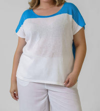 Mat Fashion - Knitwear Short Sleeve Sweater - Plus