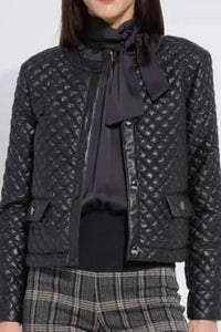 Lysse - Aurelle Quilted Vegan Leather Cropped Jacket