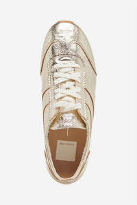 Dolce Vita Women's Delany Crinkle Patent Sneaker in light gold - women's sneaker - alternate view