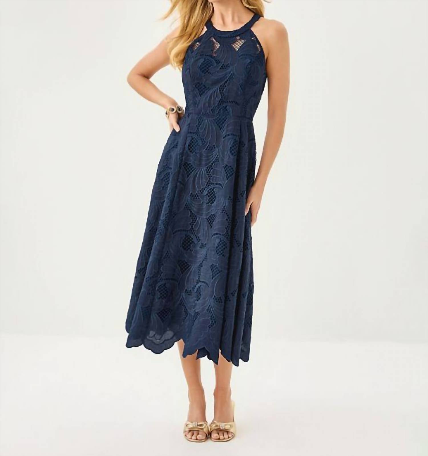 Lilly Pulitzer - Denise Lace Halter Midi Dress