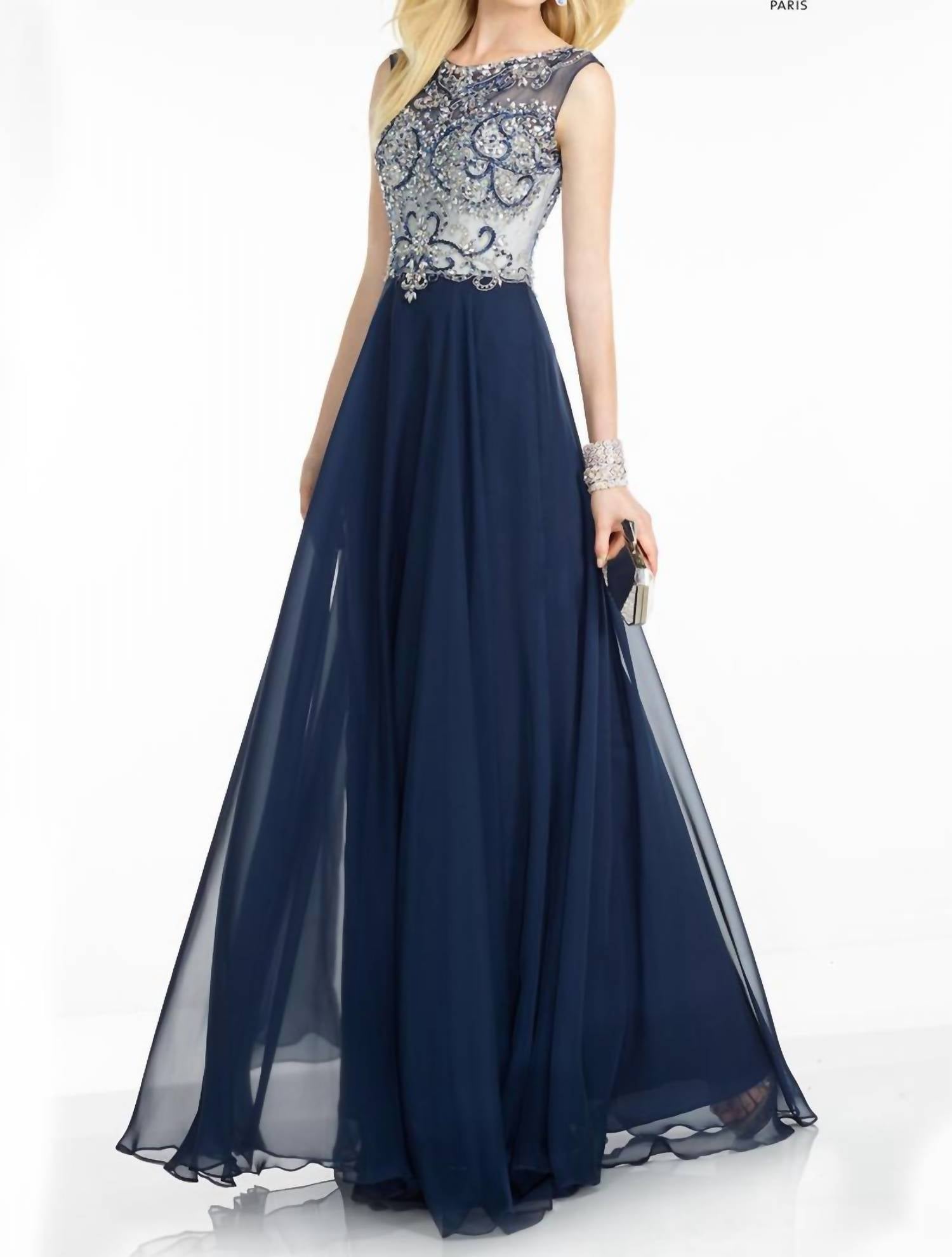 Alyce Paris - Long chiffon beaded Dress